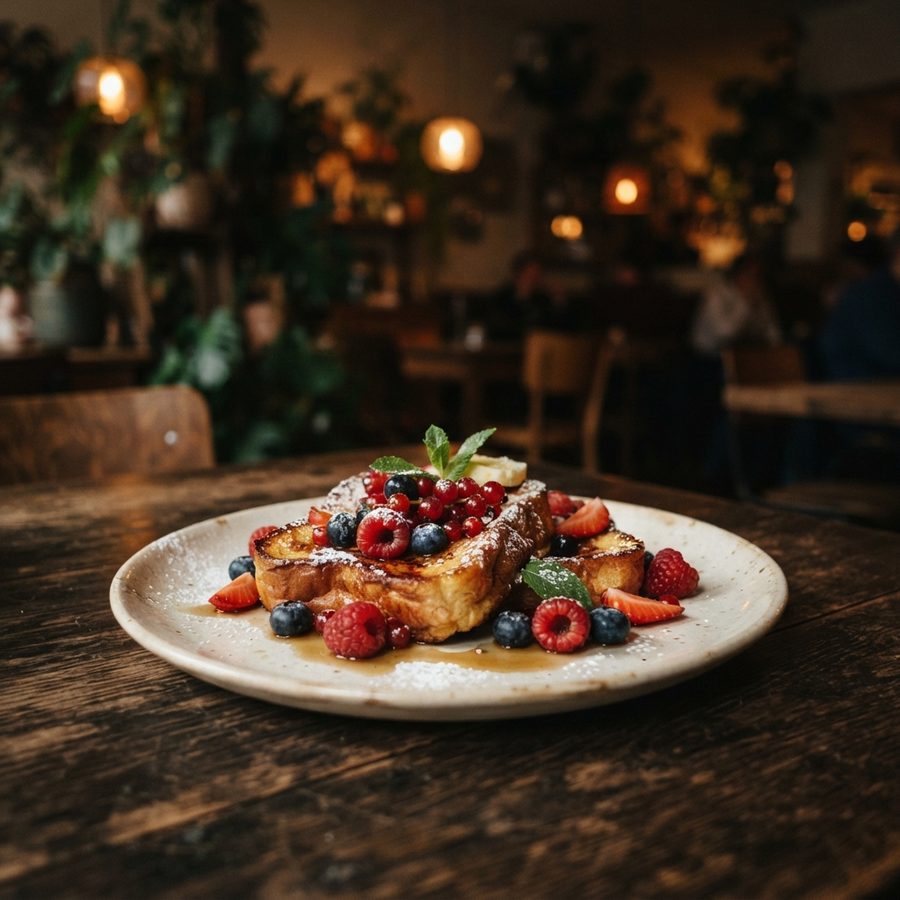 French toast met rood fruit