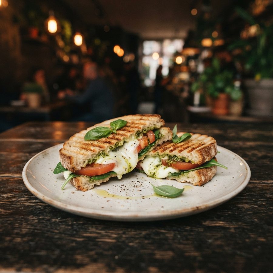 Panini mozzarella-tomaat-pesto